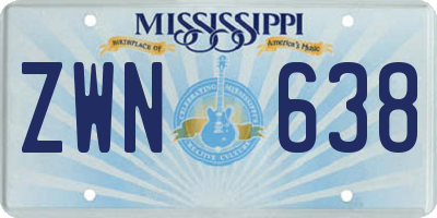 MS license plate ZWN638