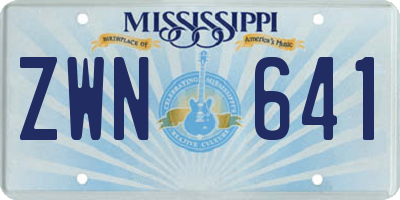 MS license plate ZWN641