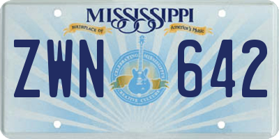 MS license plate ZWN642