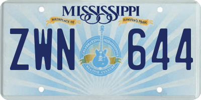 MS license plate ZWN644