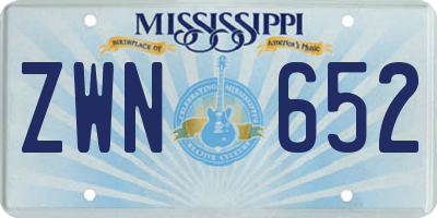 MS license plate ZWN652