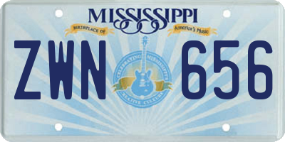 MS license plate ZWN656