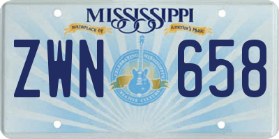 MS license plate ZWN658