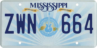 MS license plate ZWN664