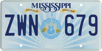 MS license plate ZWN679