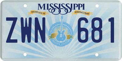 MS license plate ZWN681