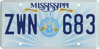 MS license plate ZWN683