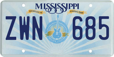 MS license plate ZWN685