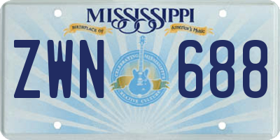 MS license plate ZWN688