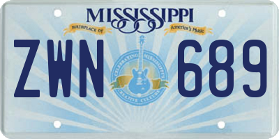 MS license plate ZWN689