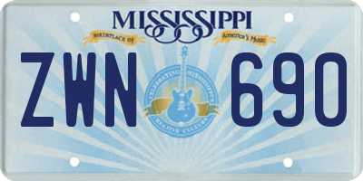 MS license plate ZWN690