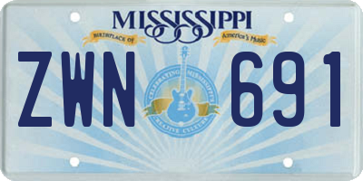 MS license plate ZWN691