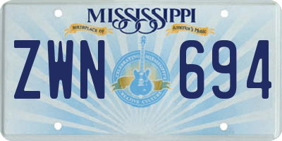 MS license plate ZWN694