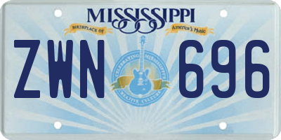MS license plate ZWN696