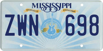 MS license plate ZWN698