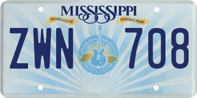 MS license plate ZWN708