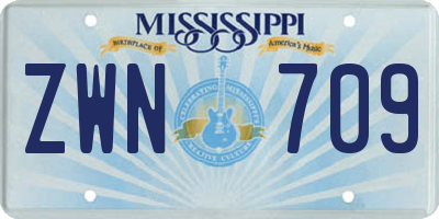 MS license plate ZWN709