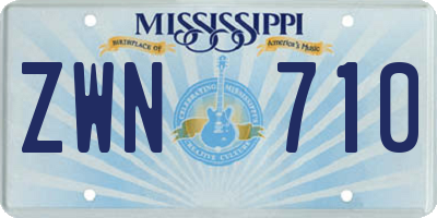 MS license plate ZWN710
