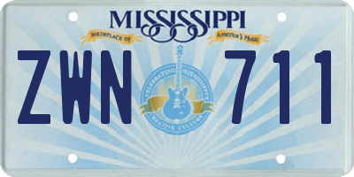 MS license plate ZWN711