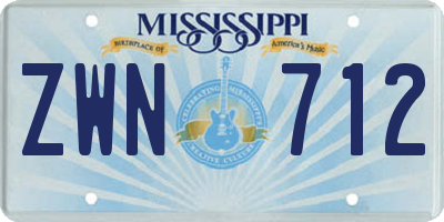 MS license plate ZWN712
