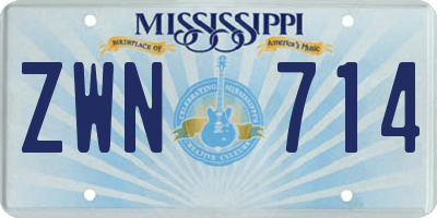 MS license plate ZWN714
