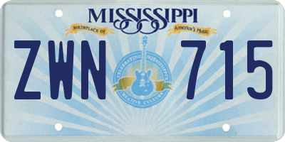 MS license plate ZWN715