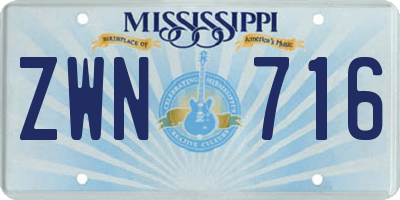 MS license plate ZWN716