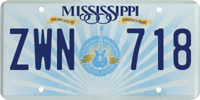 MS license plate ZWN718