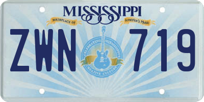 MS license plate ZWN719