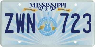 MS license plate ZWN723