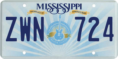 MS license plate ZWN724