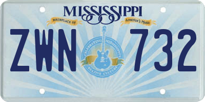 MS license plate ZWN732