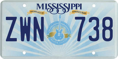 MS license plate ZWN738