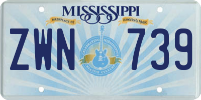 MS license plate ZWN739
