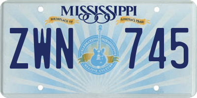 MS license plate ZWN745