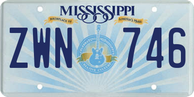 MS license plate ZWN746