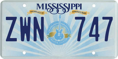 MS license plate ZWN747