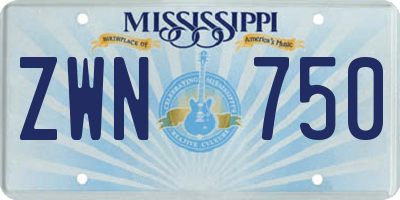MS license plate ZWN750