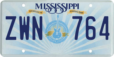 MS license plate ZWN764