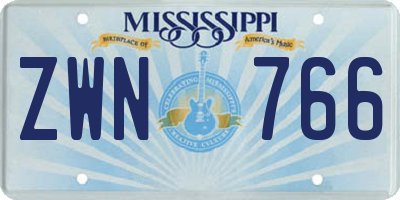 MS license plate ZWN766