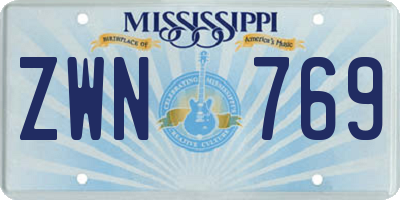 MS license plate ZWN769