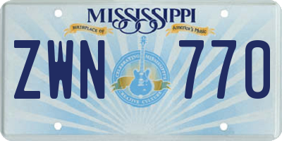 MS license plate ZWN770