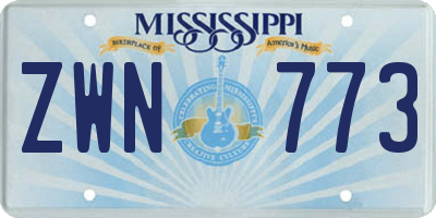 MS license plate ZWN773