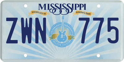 MS license plate ZWN775