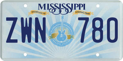 MS license plate ZWN780