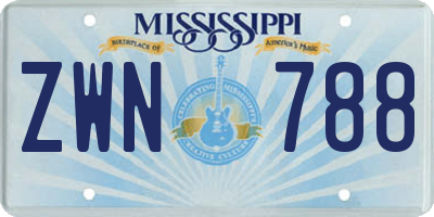 MS license plate ZWN788