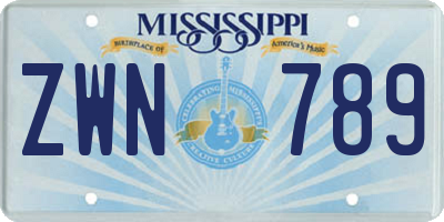 MS license plate ZWN789