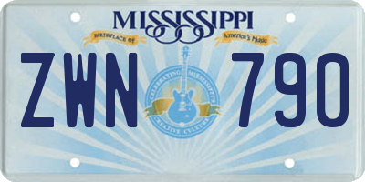 MS license plate ZWN790