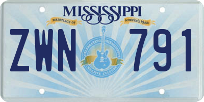 MS license plate ZWN791
