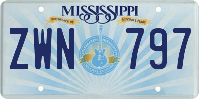 MS license plate ZWN797